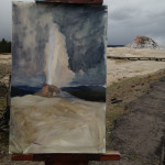 painting a geyser demonstration picture 1 for Three Keys to Plein Air Success, Inspiration, Composition & Application, Part 2