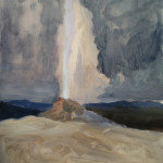 painting a geyser demonstration picture 2 for Three Keys to Plein Air Success, Inspiration, Composition & Application, Part 2