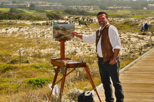 Artist Stefan Baumann captures a view of Asilomar at the Plein Air Convention 1013. Baumann demonstrates plein air painting as a guest VIP of Plein Air Magazine. This event was an important place to be if you are going to be a plein air artist.