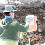 This is a photo of a Participant oil painting on location at The Grand View Workshop