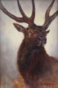 Grand Buck of the Siskiyou, painting of a large buck deer by Stefan Baumann