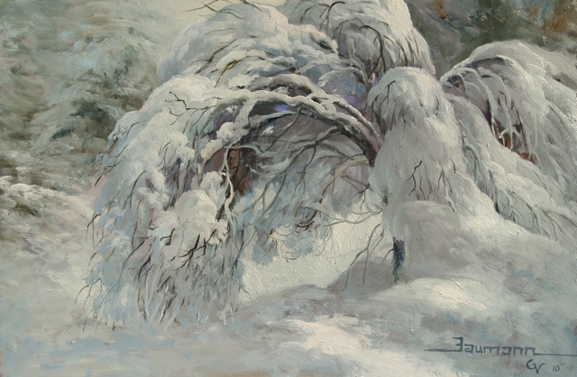 Painting a Snow Covered Dogwood -Plein Air Snow Painting