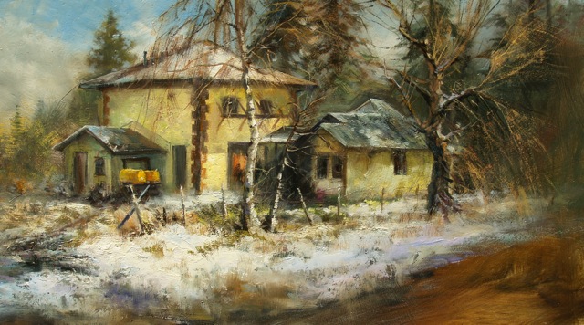 The Old Pump House, oil on canvas by Stefan Baumann