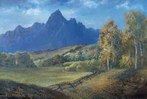 This is an image of "Teton Splendor" painted by Stefan Baumann