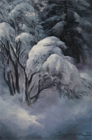This is an image of "Winter Dogwood" painted by Stefan Baumann.