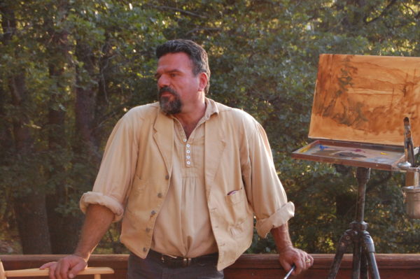 Image of artist Stefan Baumann teaching plein air painting