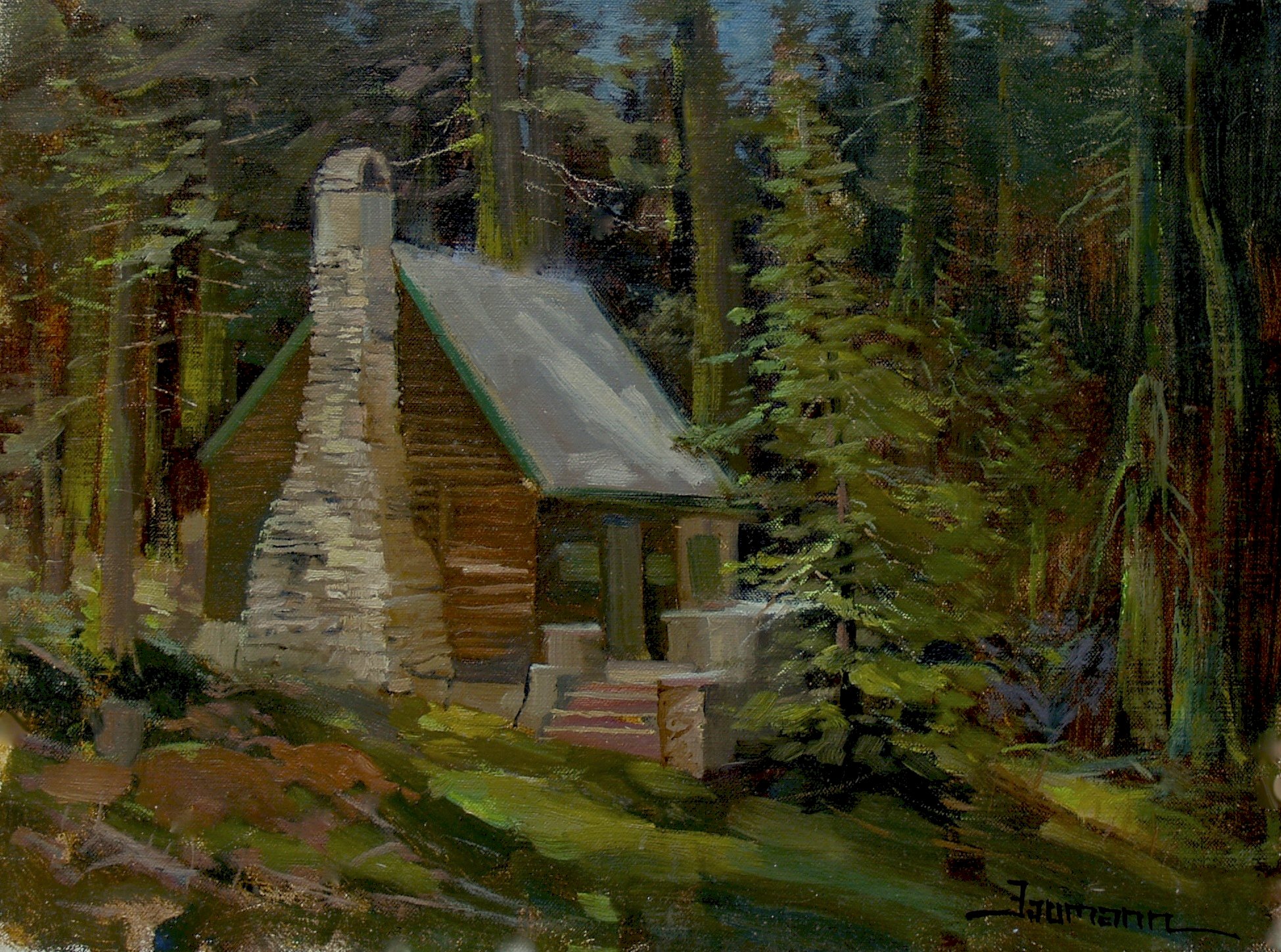 Echo Lake Painting:  The Artist’s Cabin
