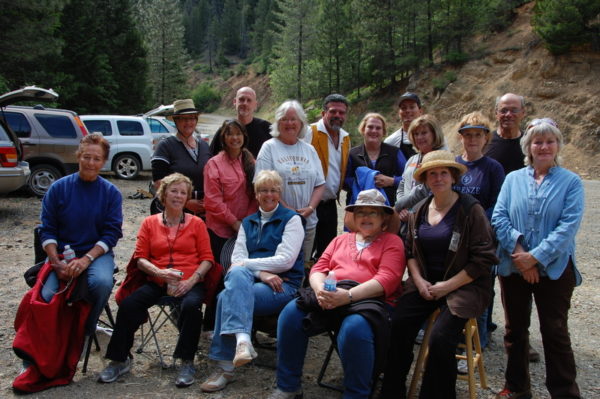 This is a group photo of happy and tired Workshop participants who came together to paint for a weekend with Stefan Baumann.