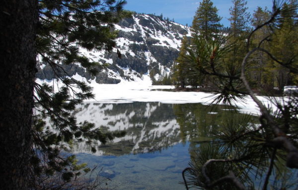 This is a photo of a view of Castle Lake, a beautiful Plein Air destination near Mount Shasta, where participants can paint during a Workshop with Stefan Baumann.