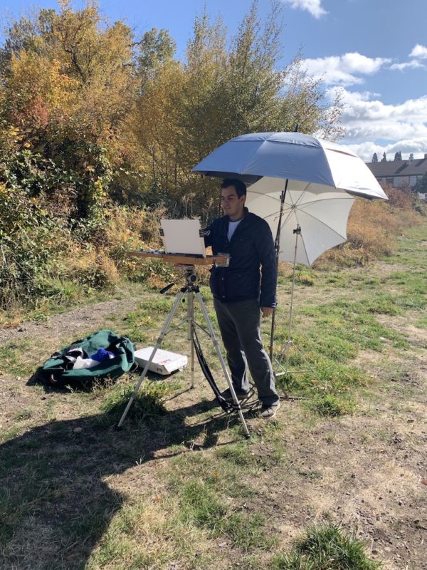 plein air, location painting, Baumann, Mt Shasta, Workshop, The Grand View,